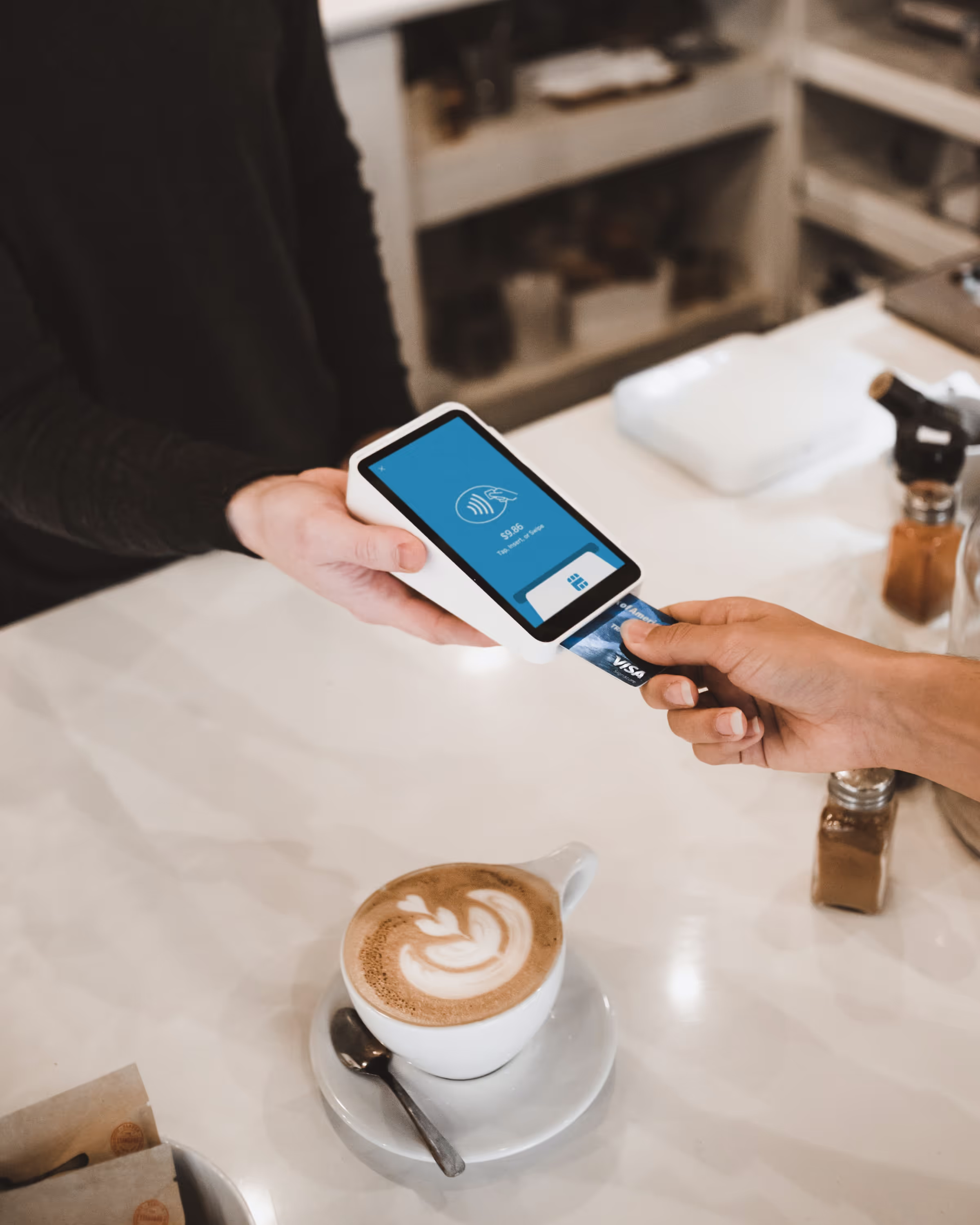 Founder paying on a mobile device